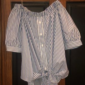 Off the shoulder striped top